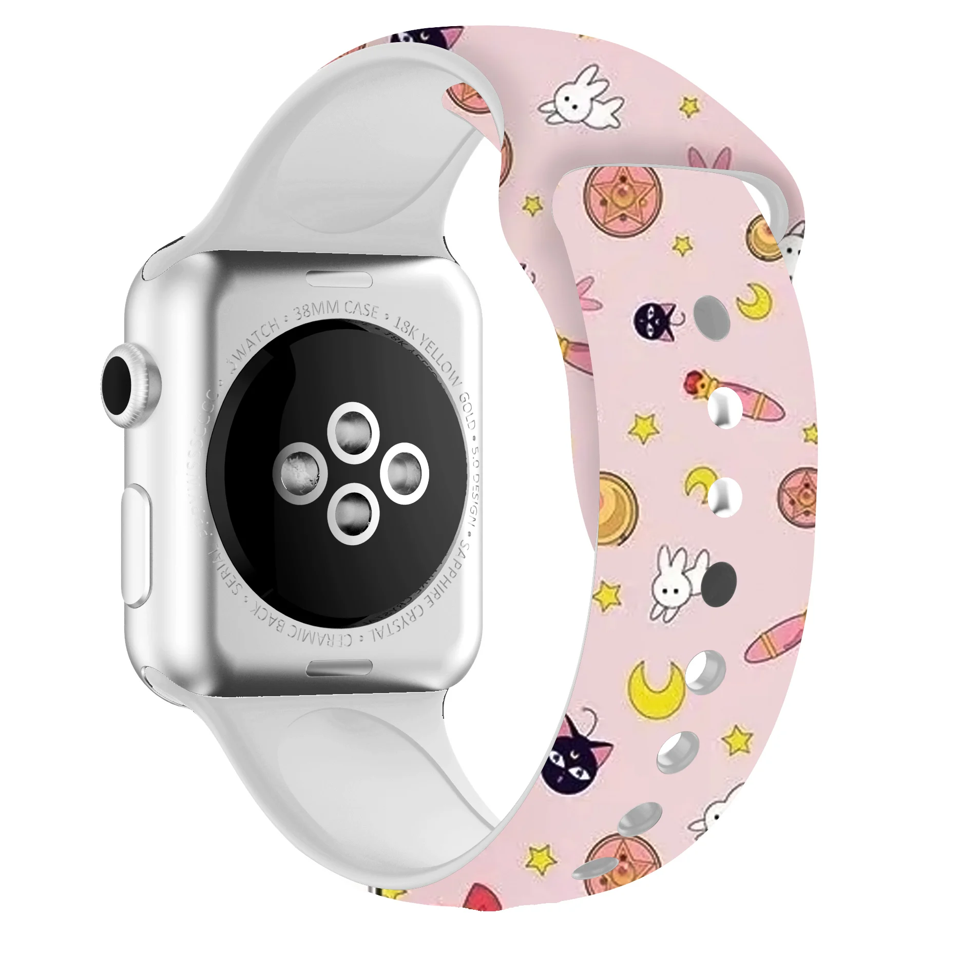 Мягкий силиконовый ремешок для apple watch series 5, 4, 3, 2, 1, iWatch, браслет для apple watch 38 мм, 42 мм, 40 мм, 44 мм, спортивный ремешок - Цвет ремешка: girl-warrior