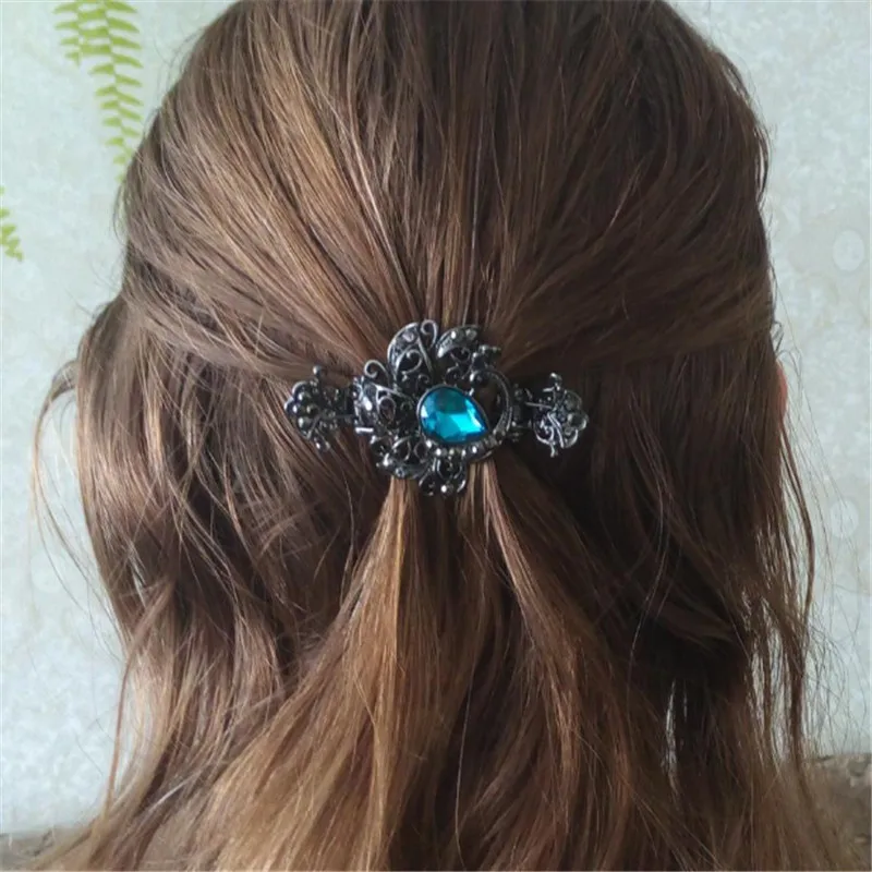 

High Quality Crystal Peacock Hair Claws For Woman Girls Best Gifts Wedding Ornaments Vintage Folwer Hair Crab Clip Hair Jewelry