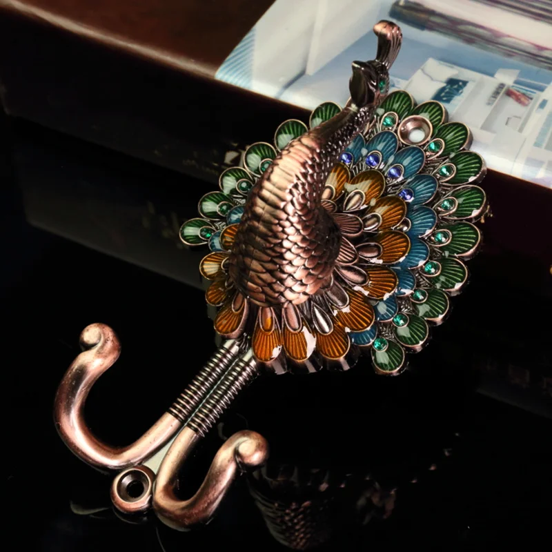 

2pcs=1 Pair High-quality peacock wall hooks alloy curtains holder curtains buckle hat hanger coat rack Home Decor,Free shipping.