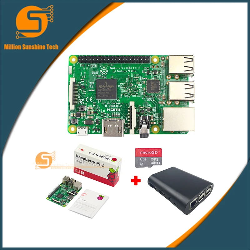

UK RS Version Raspberry pi 3 + Case + 8G SD for Raspberry pi 3 B free shipping