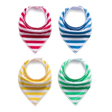 4 шт./партия, Детские хлопковые нагрудники с милым принтом, мягкая Одежда для новорожденных, шарф с треугольниками для малышей, двухслойные хлопковые нагрудники