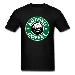 Anteiku coffee T Shirt футболка для мужчин, черный и зеленый цвета, Уникальные футболки для влюбленных аниме, молодежная одежда в японском стиле