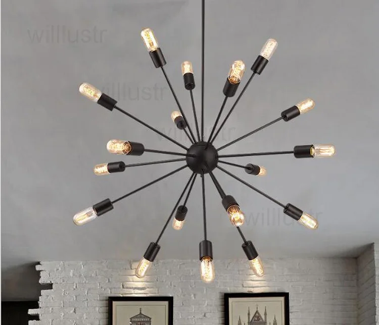 Pingente de Suspensão da Lâmpada Ferro do Vintage Sputnik Restaurante Hotel Barra Loft Café Escritório Shopping Moderno Atômico Starburst Lustre Luz 3 restaurante hotel barra loft café escritório shopping