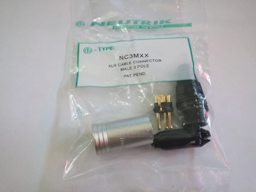 20Pcs lot 10PCS NC3MXX 10PCS NC3FXX NEUTRIK Male and female A set 3Pin XLR Connector withe