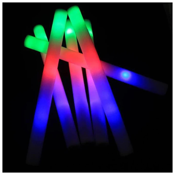 Najtaniej 30 sztuk kolorowe błyszczące gąbki sticks Luminous Baton pałeczki świetlne uv pałeczki Rally Party migające Glow Batons pomadka rozjaśniająca