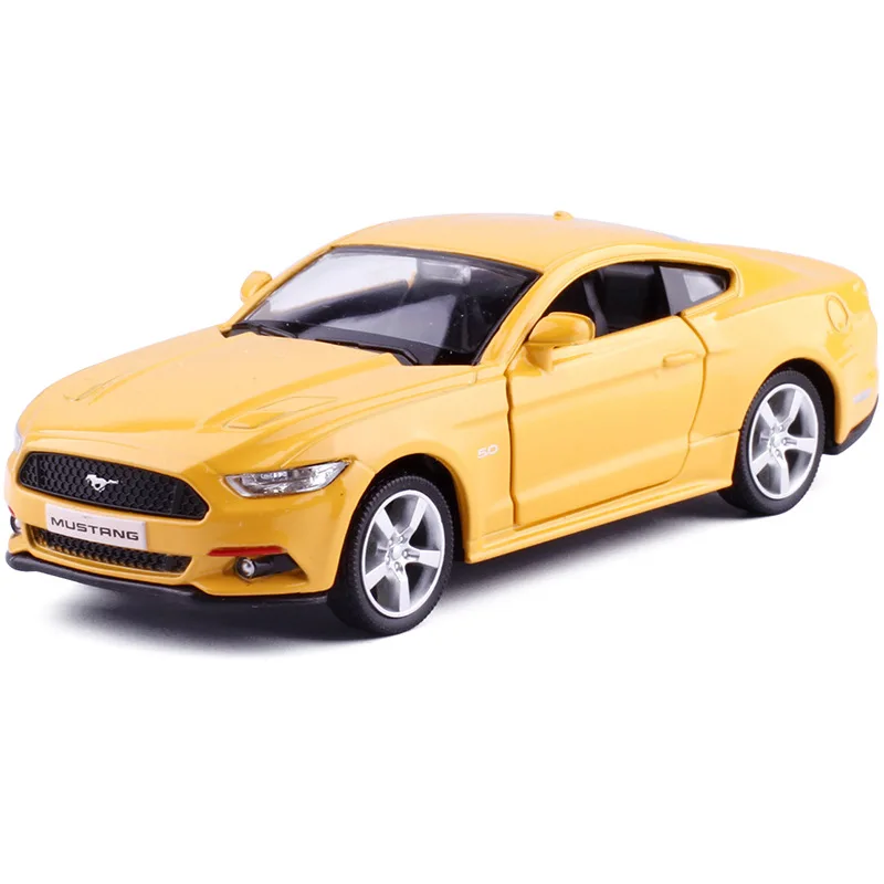 Высокая имитация суперкар, 1:36 Масштаб сплава оттягивать назад Ford Mustang GT автомобили, коллекция металлические модельные игрушки - Цвет: Цвет: желтый