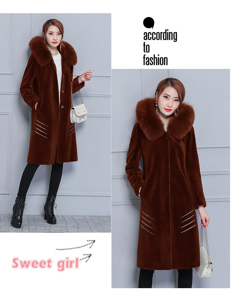 6916 5XL Plus Size Faux Fur Coat with Hood Women Elegant Winter Wool Jacket Fox Fur Collar Luxury Warm Long Winter Coat Women 2018 3