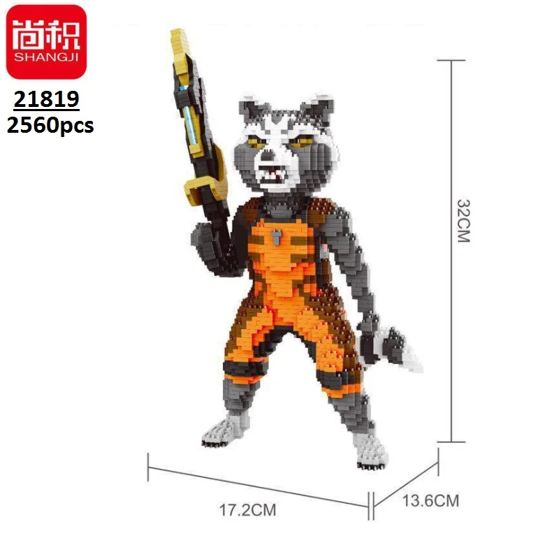 

2560Pcs micro Blocks Super Hero Model Plastic Building Toy Cartoon Auction Figure Anime Bricks Rocket Raccoon Boy Gifts 21819