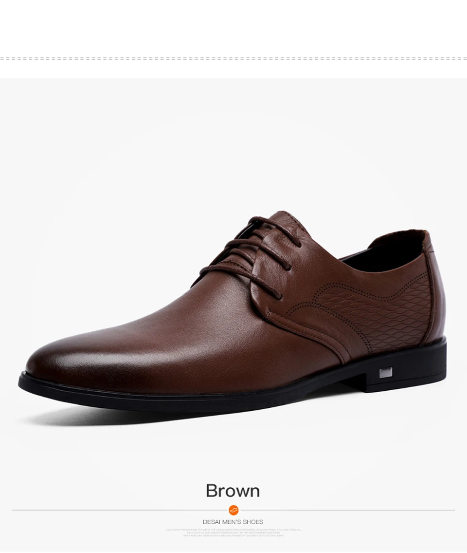 DESAI/брендовая мужская обувь из натуральной кожи; Повседневная дышащая обувь на шнуровке в британском стиле; Мужские модельные туфли в деловом стиле; модная официальная обувь на плоской подошве
