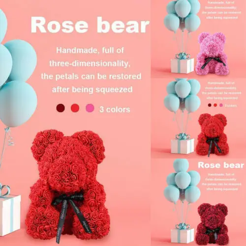 

2019 Romantic Valentine's Day Plush Rose Teddy Bear Christmas Wedding Present For Girlfriend Birthday Gift Wholesale Dropship