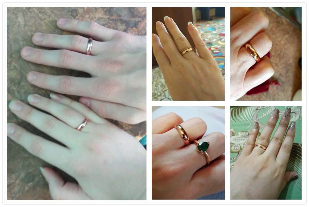 Обручальное кольцо для мужчин и женщин цвета розового золота, классические кольца, горячая Распродажа R050