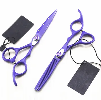 

Custom new Japan 440c voilet Piano paint cutting barber makas thinning scisor cut hair scissor shears hairdressing scissors set