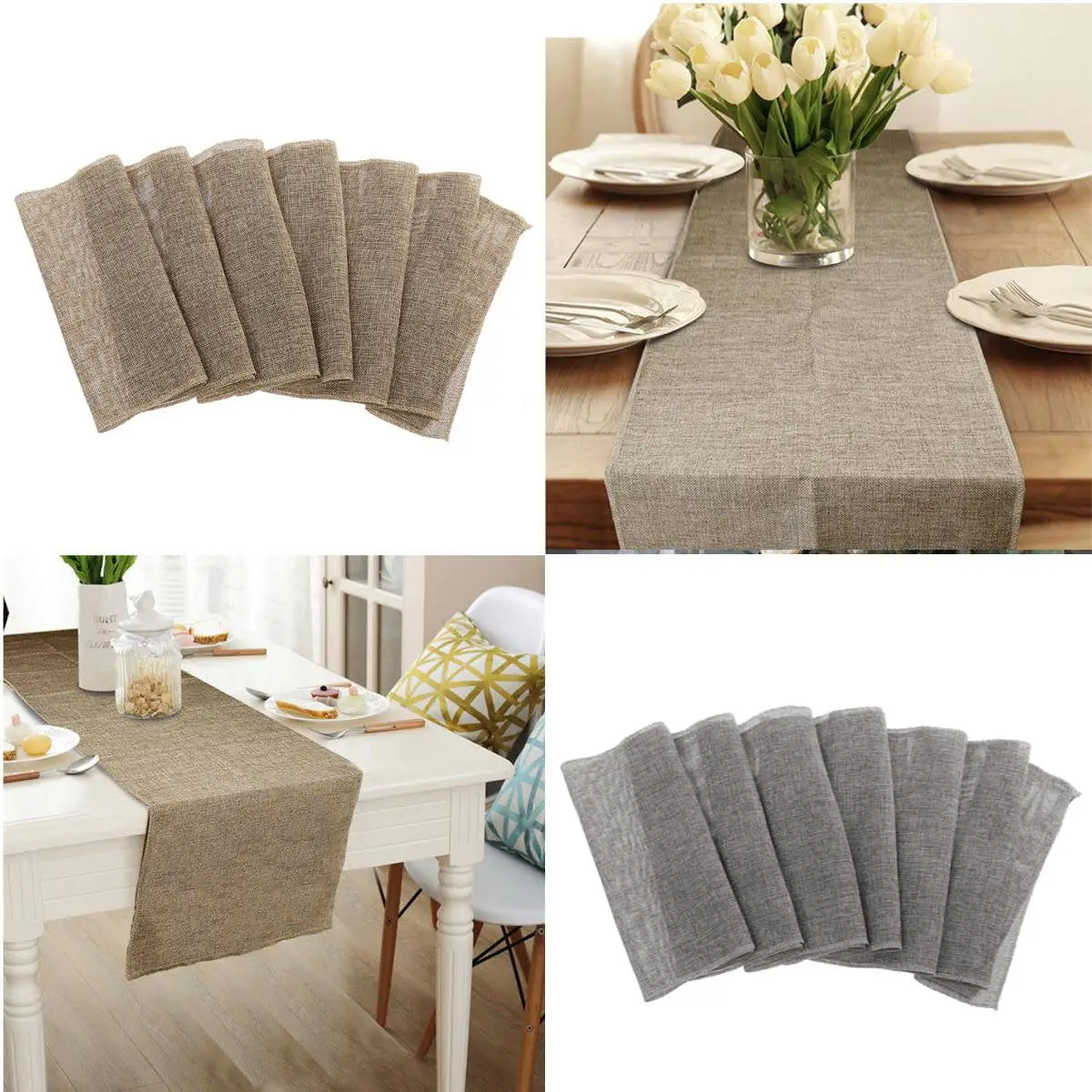 

Jute Imitated Linen Table Runner Rustic Christmas Day Party Wedding Decoration Home Table Cloth