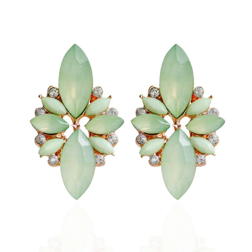 

Multicolor Waterdrop Crystal Stud Earrings For Women full rhinestone Metal Earrings Trendy Jewelry