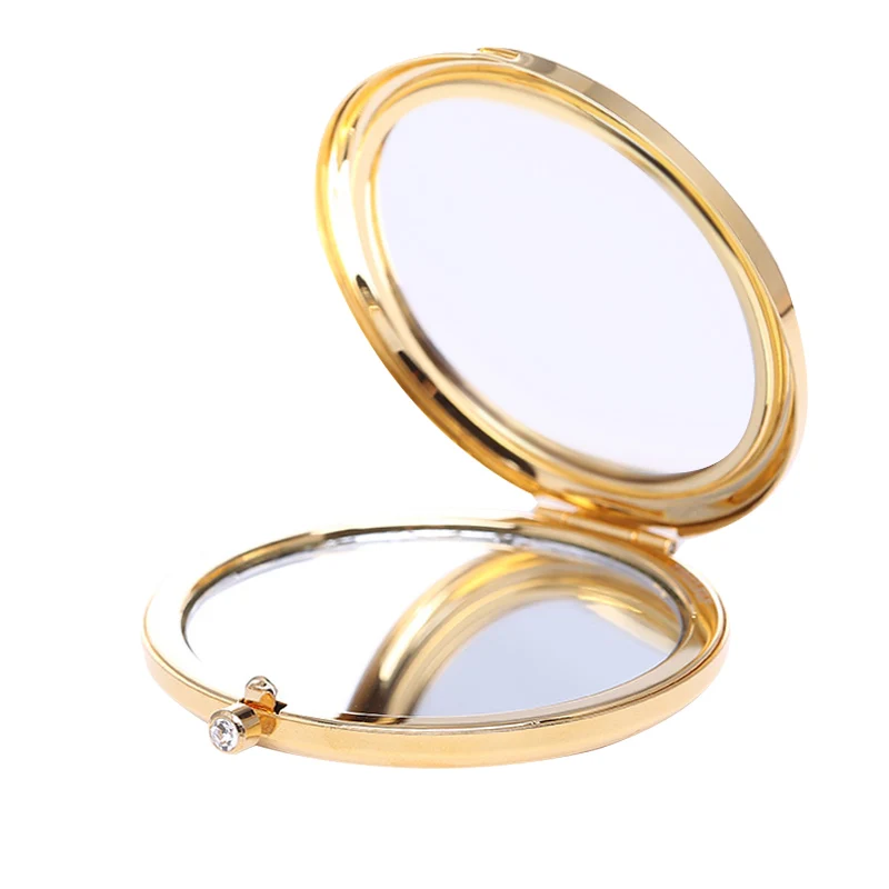 Горячая Распродажа складное карманное зеркало круглое компактное двухстороннее Кристальное полое зеркало для макияжа JLRS