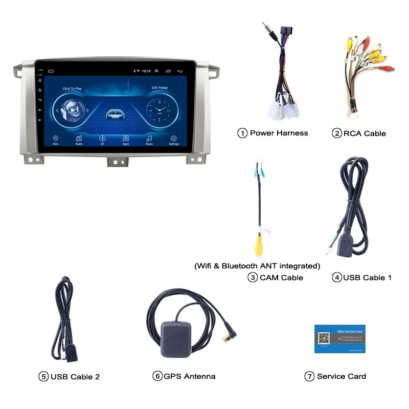 Discount Super Slim Android 8.1 radio GPS Navigation for Toyota Land cruiser LC100 2005 2007 tablets Stereo Wifi Multimedia USB Bluetooth 1