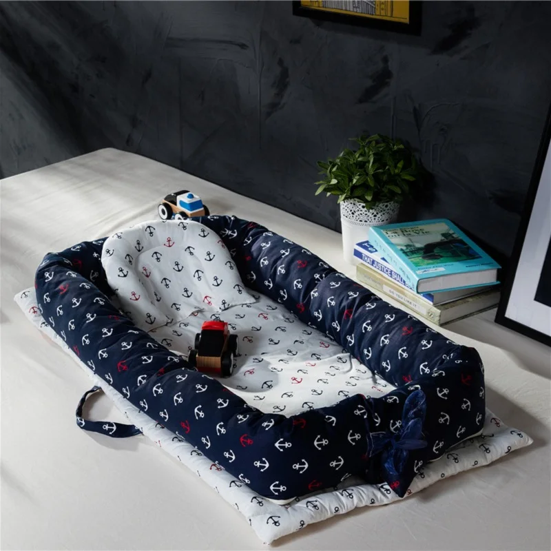 Jual Bayi Sarang Tempat Tidur Bayi Portabel Yang Dapat Dilepas dan Mudah Dicuci Bayi Biaya Perjalanan Tempat Tidur untuk Anak Bayi Anak Katun Cradle untuk Bayi Baru Lahir bumper