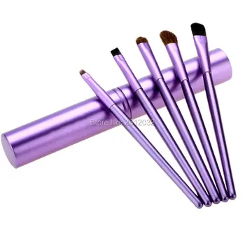 

New Professional Pony Hair Eyeshadow Brushes Set & Kits 5pcs Black 5 pcs Makeup Brushes For Eye Makeup Tool Kit + Round Tube