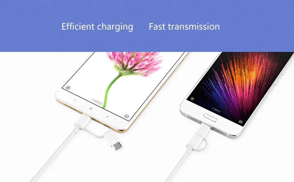 Xiaomi mi 2 в 1 USB кабель для передачи данных 100 см и 30 см кабель для передачи данных type-C mi cro USB кабель для быстрой зарядки