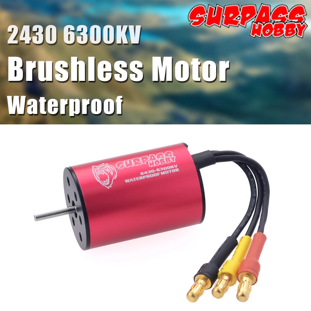 

SURPASS HOBBY Brushless Motor 2430 6300KV 8200KV 2S Waterproof Sensorless for 1:16 1:18 RC Drift Racing Car Truck Part
