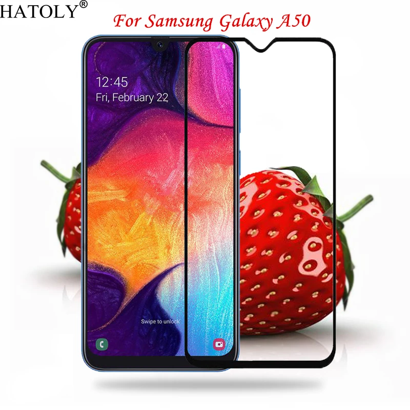 Pieno Di Colla Di Vetro Per Samsung Galaxy A50 Vetro Temperato Per Samsung A50 Copertura Completa Protezione Dello Schermo Per Samsung Galaxy A50 Pell