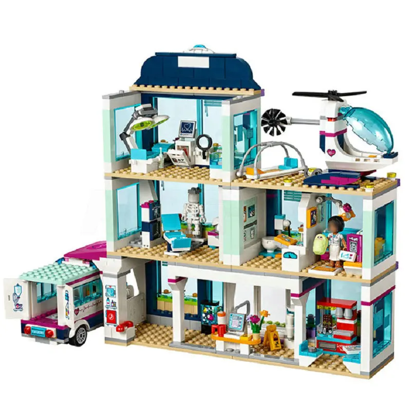 

887pcs Friends Series Heartlake Hospital Model Building Blocks Compatible With Legoings Children Toy Bricks Children