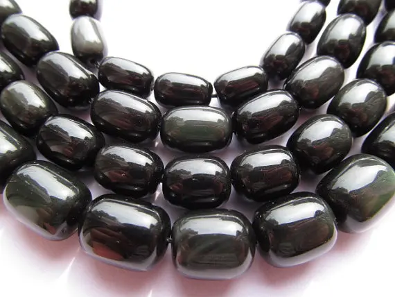 

15%off --8x12 10x14 12x15 full strand genuine rainbow obsidian DIY bead barrel rice jewelry beads