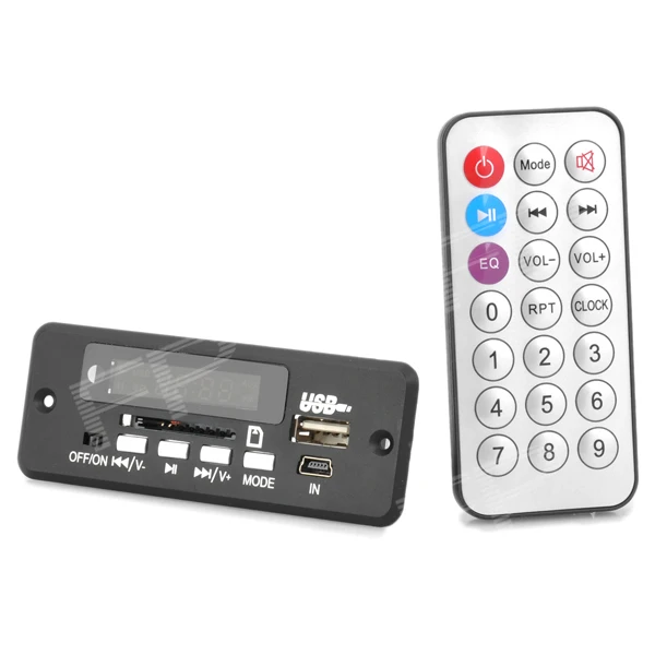 1.0" Wireless Remote Control FM Car MP3 Player Module USB SD MMC Mini