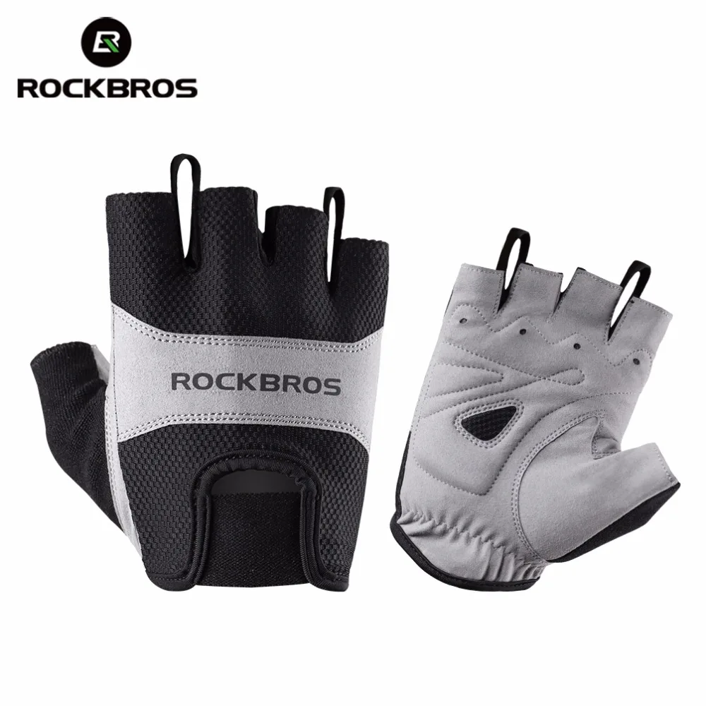 

ROCKBROS Men Women Cycling Gloves Half Finger Bike Gloves Breathable Mountain Bicycle Gloves For Men's Sports Bicycling Riding