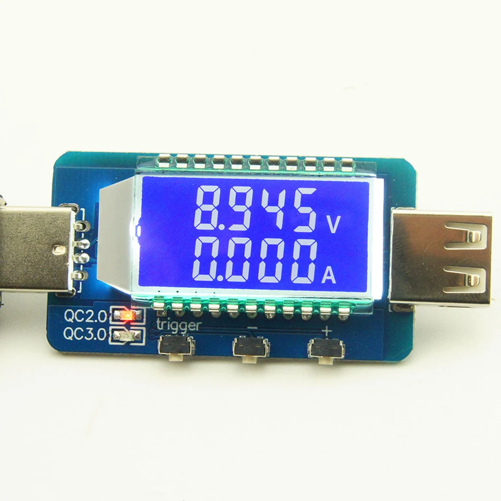 QC2.0/QC3.0 USB Detector LCD Digital Electronic Scam Power Trigger Voltage Current Voltmeter Meter Tester Test Board