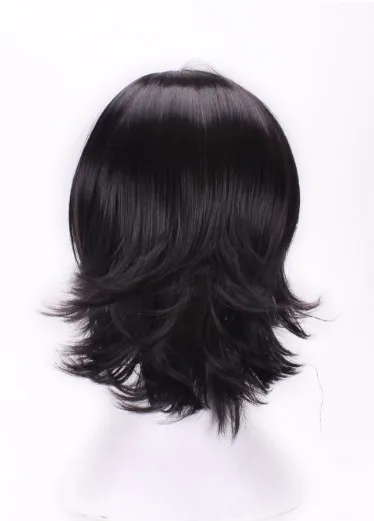 Fei-Show Syntheitc термостойкие волокна короткие волнистые черные волосы парик костюм мультфильм ролевой косплей салон вечерние Женщины студента боб парик
