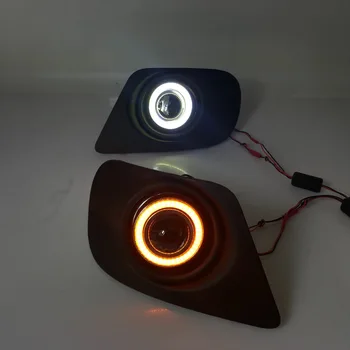 

RQXR fog lamp driving light assembly For Fiat freemont cob angel eye led daytime running lights turn signal