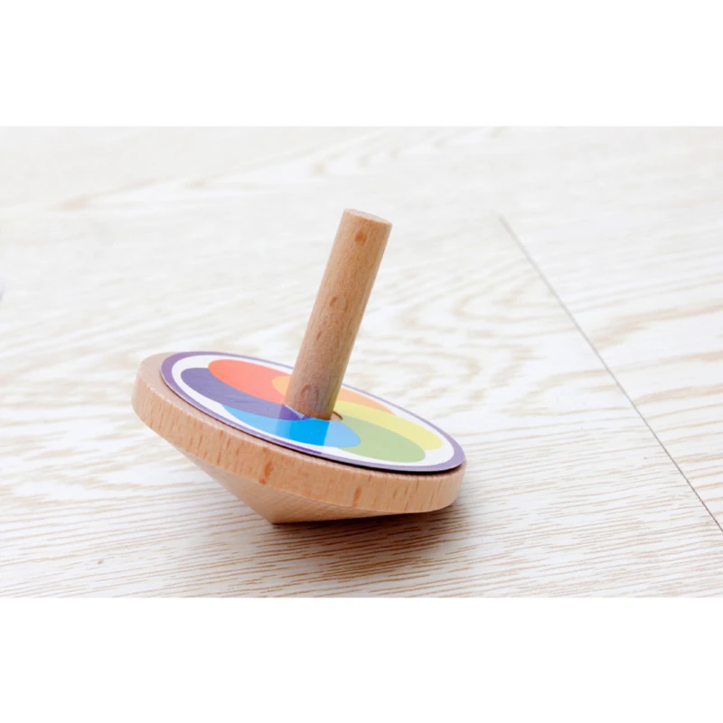 Новая деревянная игрушка смешная красочная игрушка бейблэйд волчок Классическая игра с 8 картами для рисования обучающая игрушка для детей