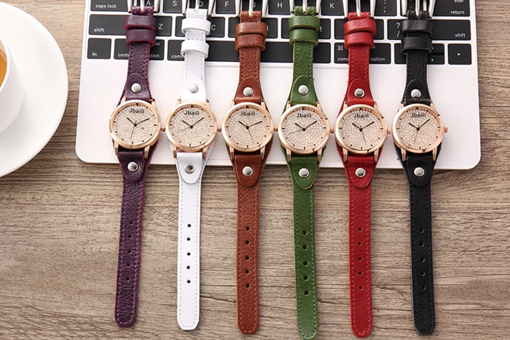 wooden metal fashion & casual children multicolor quartz wristwatches crystal luxury women  gender0