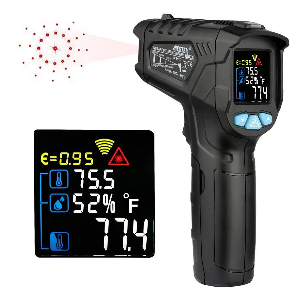 Infrared Thermometer Adjustable Emissivity Non Contact Digital