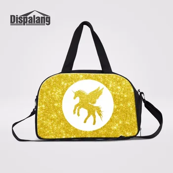 

Dispalang Unicorn Prints Portable Duffel Bag Carry-on Bag Fashion Weekender Travel Duffel Tote Bags With Independent Shoe Pocket