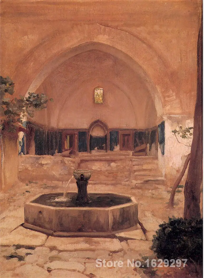 

Courtyard of a Mosque at Broussa by Frederic Leighton paintings For sale Home Decor Hand painted High quality