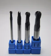 Vástago largo L = 75mm Ø 4mm 6mm 8mm 10mm HRC45 R2.0 R3.0 R4.0 R5.0 juego de fresas de punta de bola de carburo CNC cortador de acero 45HRC
