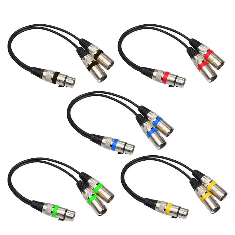 3Pin XLR гнездовой разъем для двойной 2 Штекерный Y сплиттер 30 см Кабель адаптер