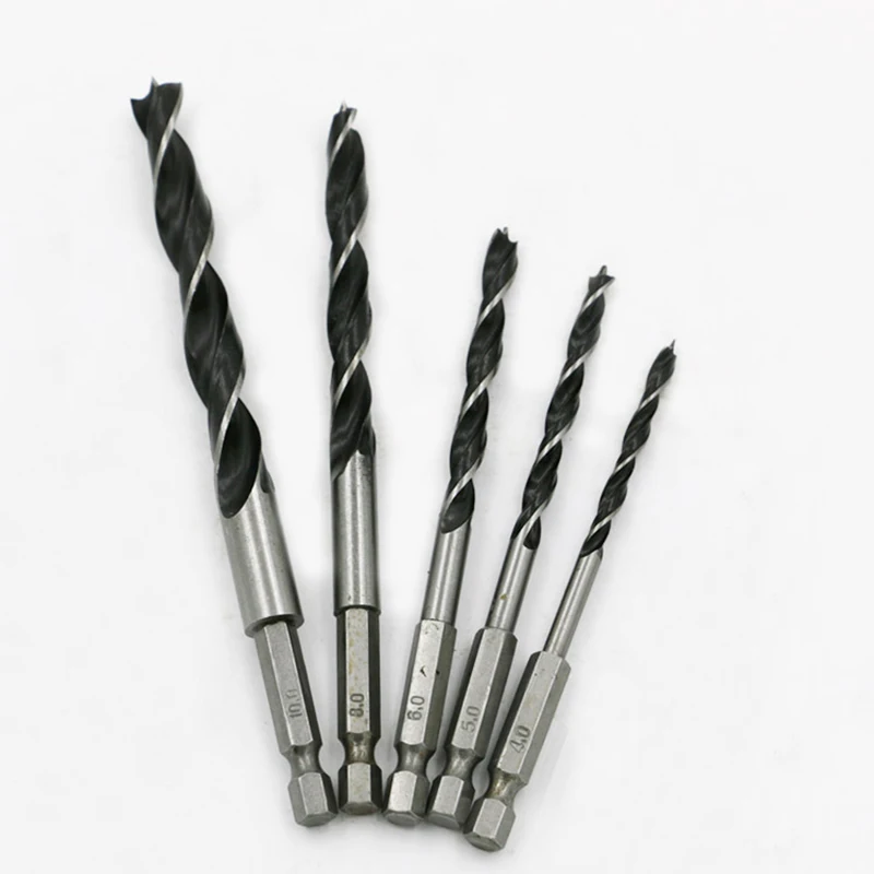 

5pc 1/4" Hex Shank set Twist Drill portabrocas hexagonal hss mini drill bit set for woodworking Rotary Tools hex can wood drill