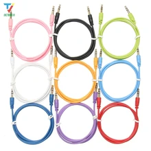 100 pcs/lot Schleifen Audio Kabel Stecker auf stecker farbe Auto Audio 3 5mm Klinke Stecker Männlichen Zu männlichen AUX Kabel Für Kopfhörer MP3 großhandel