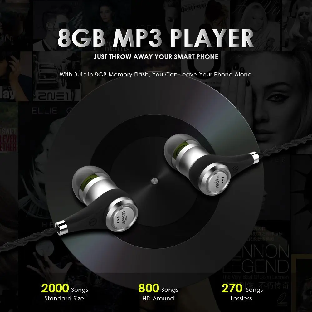 Mifo i2 Bluetooth гарнитура Беспроводные наушники Встроенный 8 Гб MP3 плеер