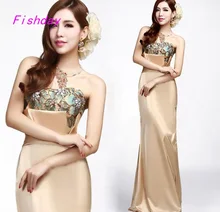 Satin Champagne Weg Von der Schulter Red Mermaid Lange Elegante Robe de Soiree Courte Mutter der Braut Abendkleider Frauen B45
