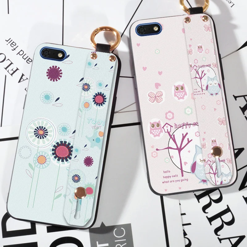 

Owl Ring Strap Cases For Huawei Y5 Y6 Prime Y9 2018 Holder Back Cover For Huawei Honor 7A Y7 Pro Y9 2019 Scrub Case Shell