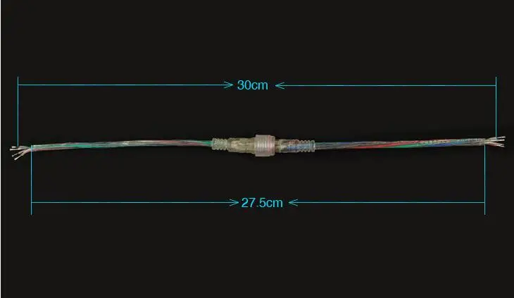 4 прозрачный сердечник водонепроницаемый стык кабельное соединение мужской и женский клеммное соединение шнур светодиодный светильник электронный провод 30 см