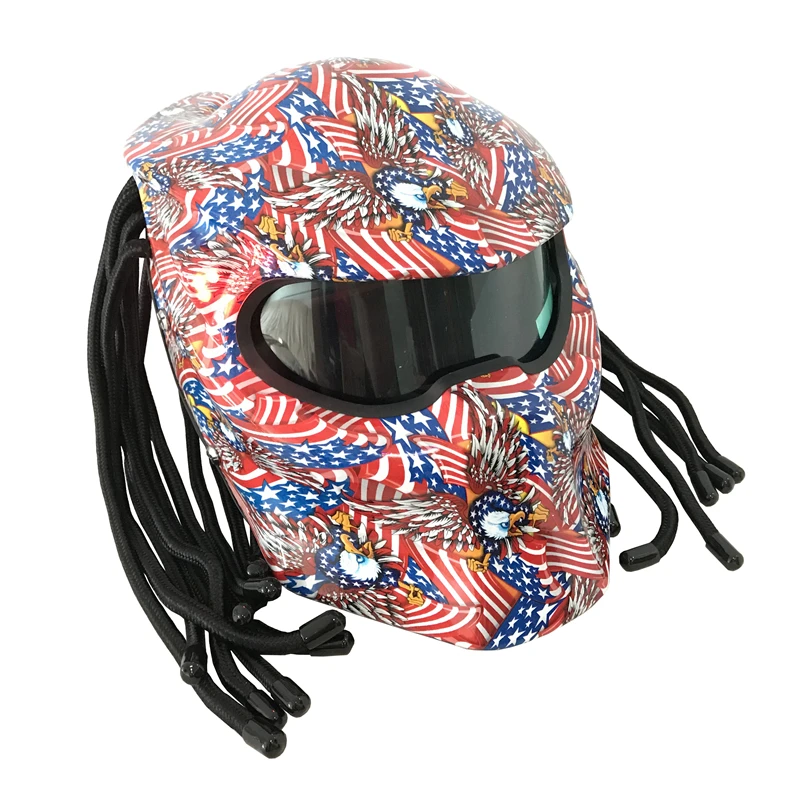 Masei яркий череп Камуфляжный шлем "хищник" маска стекловолокна мотоциклетный шлем с рисунком орла шлем с полным лицом моторный шлем