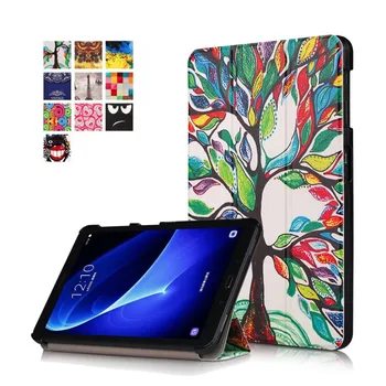 

For Samsung Galaxy Tab A 10.1 T585 T580 Tablet funda cases Color Painted PU Leather TAB A6 10.1 inch Magnetic Smart Sleep Cover