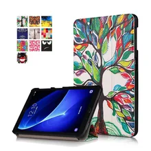 For Samsung Galaxy Tab A 10.1 T585 T580 Tablet funda cases Color Painted PU Leather TAB A6 10.1 inch Magnetic Smart Sleep Cover