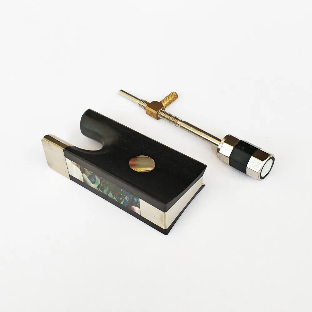 

10pcs Advanced Level Nick-Silver Mounted Ebony Frog for 4/4 Violin Bow EB041#