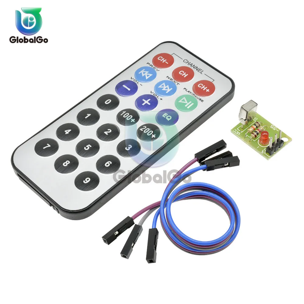 

HX1838 Infrared IR Wireless Remote Control Sensor Switch Module +3Pin 20cm Dupont Cable for Arduino for Raspberry Pi Board